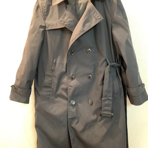 DS CP Garrison Collection men's black trench coat size 40R zip out lining - Picture 16 of 16